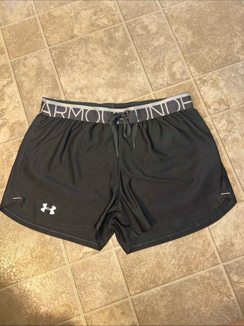 Under Armour Charcoal Grey Women's Athletic Shorts with Branded Waistband